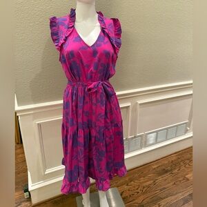 JODIFL Fuchsia and Violet Midi Dress